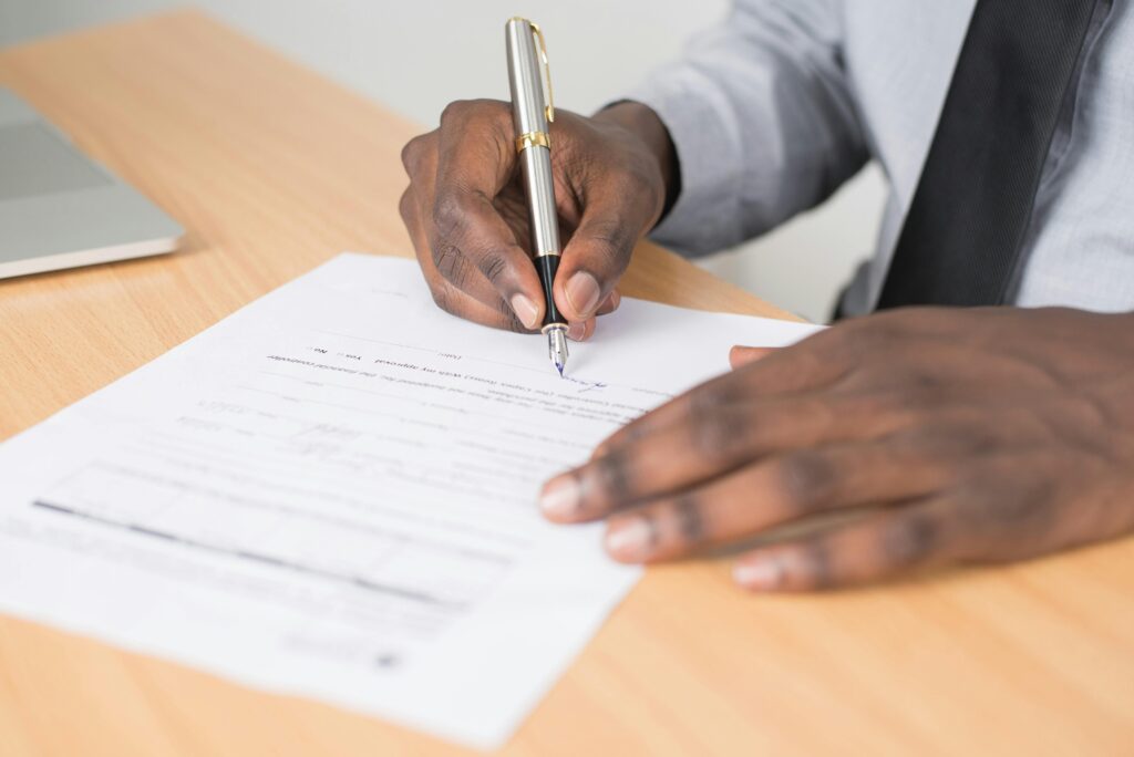 Man with Visa Documents